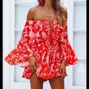 Angel Biba Flowy Romper in ORANGE